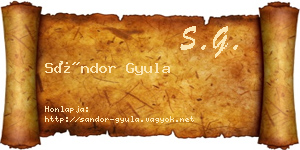 Sándor Gyula névjegykártya