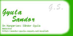 gyula sandor business card