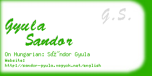 gyula sandor business card